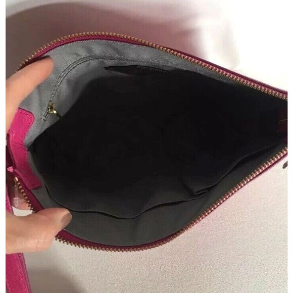 New Fossil Jenna Top Zip Crossbody handbag Like Style Leather Berry - Picture 8 of 8